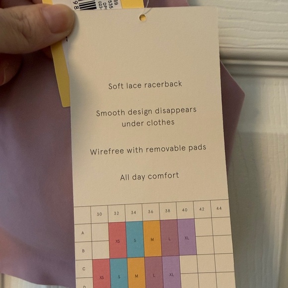 NEW Womens True & Co. V Neck Racerback Bra sz L pink/purple - Picture 3 of 4